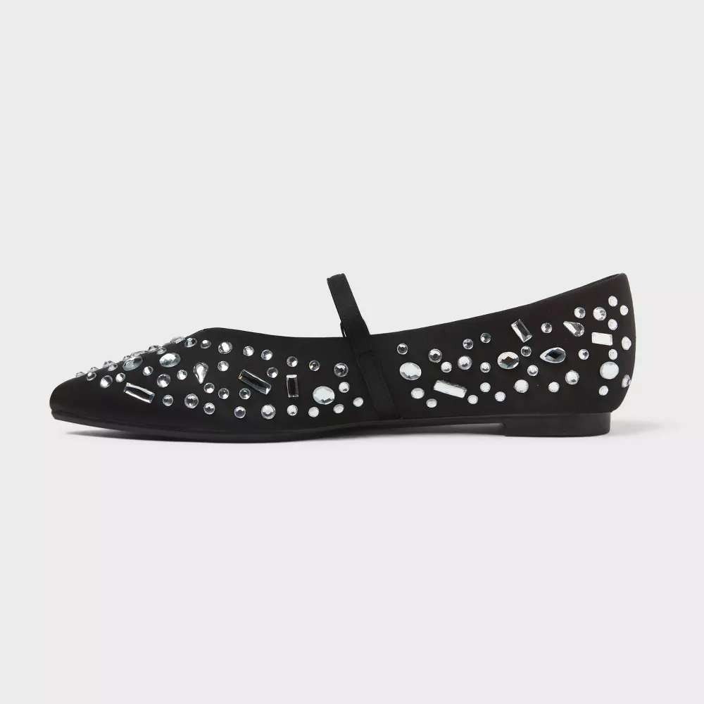 Women's A New Day Jet Black Gabriella Pointed Flats 6.5 New With Tags - Picture 3 of 6